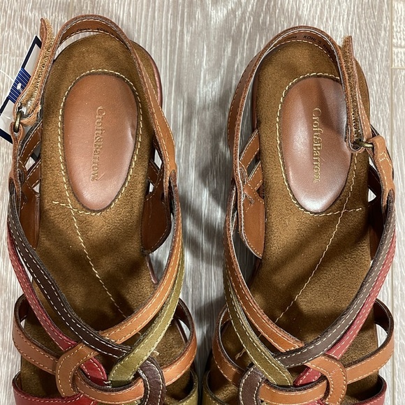 NWT Croft & Barrow Multicolored Strappy Leather Wedge Kaylie Comfort Sandals 9 M - Picture 6 of 16